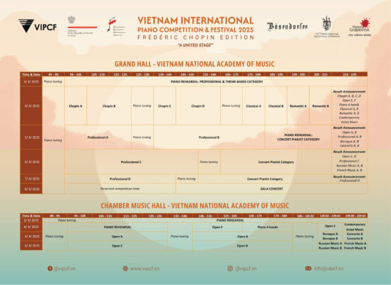 LỊCH TỔNG QUAN TUẦN CHUNG KẾT VIPCF 2025